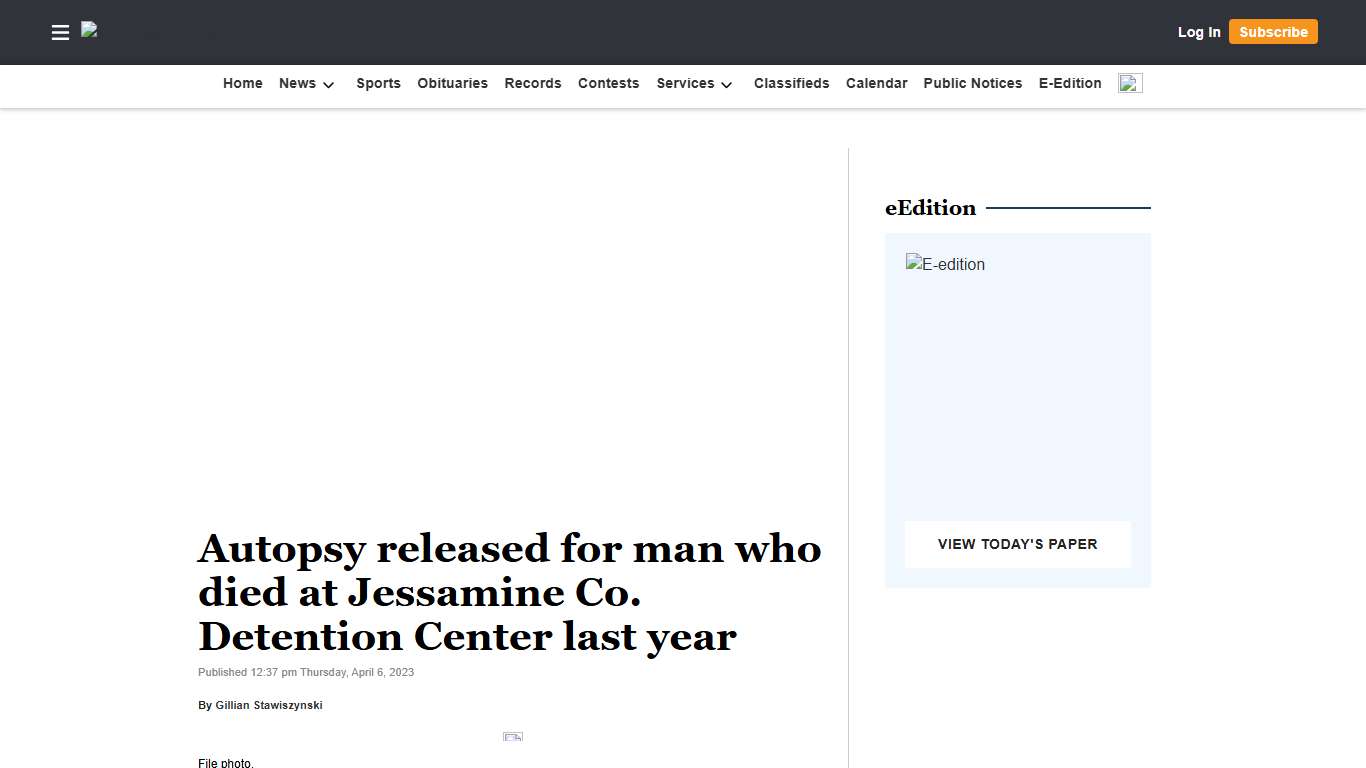 Autopsy released for man who died at Jessamine Co. Detention Center last year Jessamine Journal